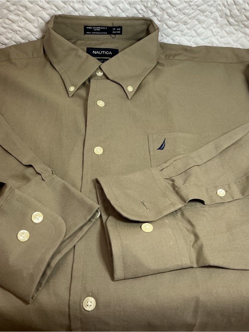 NWT Nautica Vintage Oxford Sage Green Button Down Shirt Men’s 17.5 32/33
